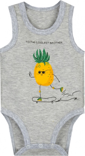 Боді для хлопчика GABBI BD-22-2 р.74 сірий меланж 13110 