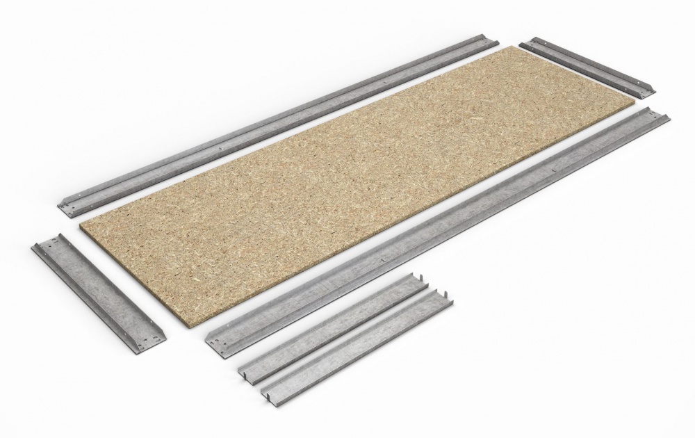 Стеллаж 2160x1200x500 мм Меткас Титан серый ДСП полки 5 шт. цинкованный