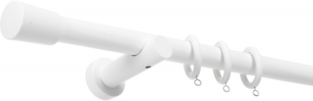 Карниз Vivendi одинарний укомплектований d28 мм 200 см білий