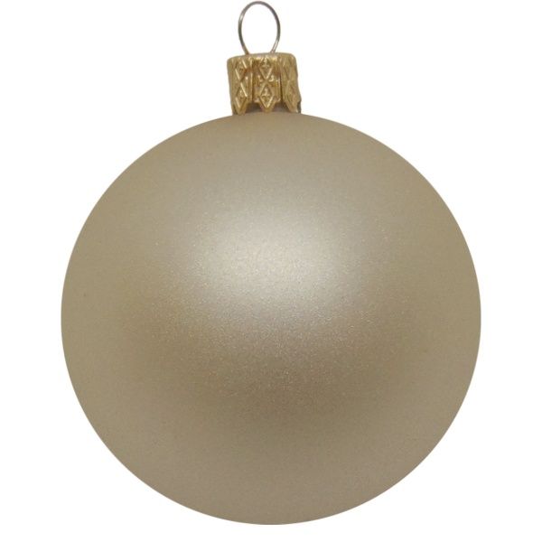 Куля новорічна d80 АХ12 7528 бежевий