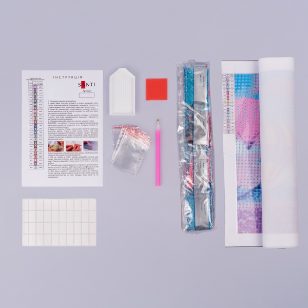 Картина стразами Різдвяний котик 30x40 см 954127 Santi 