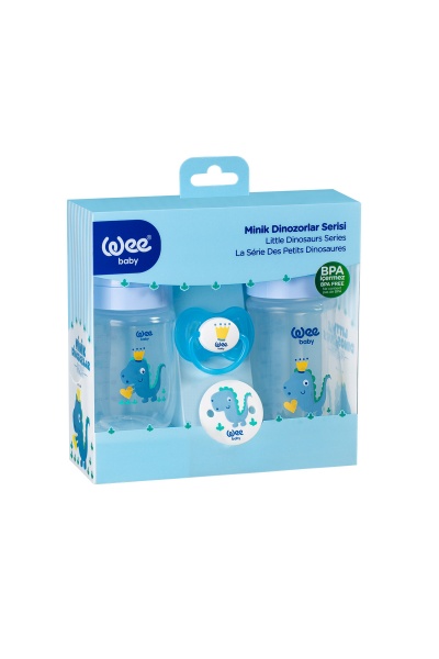 Набір Wee Baby для годування новонароджених динозаврики блакитний