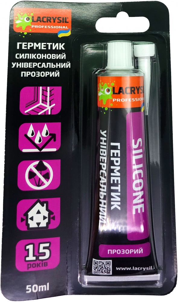 Герметик силиконовый Lacrysil универсальный прозрачный 50 мл