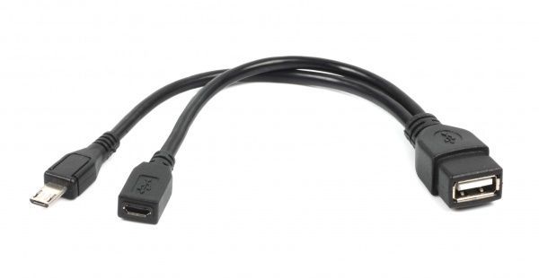 Кабель Cablexpert 0,15 м чорний (A-OTG-AFBM-04) OTG USB2.0, A-мама/micro B-тато 