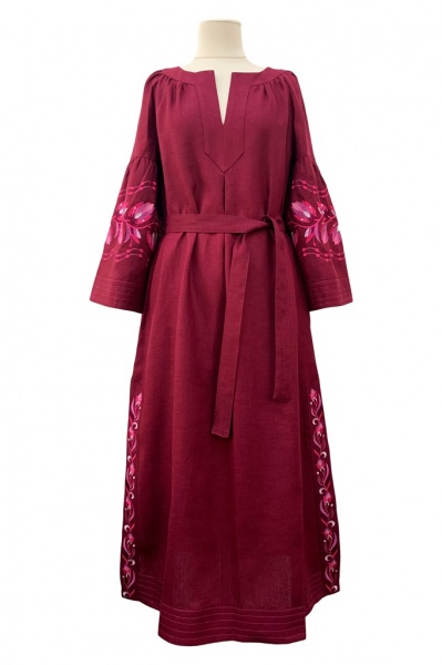 Платье Галерея льна Романс бордовый р. 48 0130/48/1387 