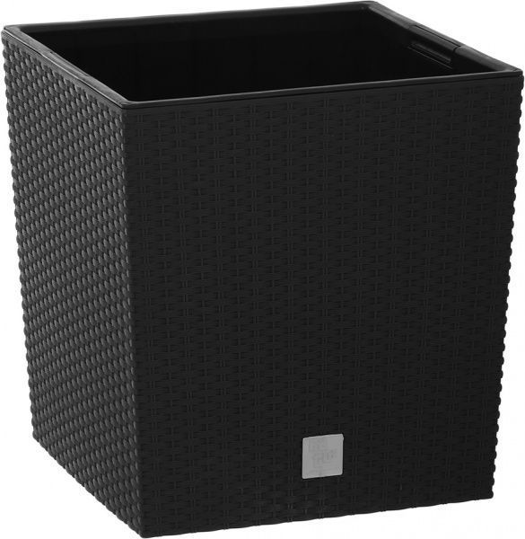 Горшок пластиковый Prosperplast Rato low 2 в 1 квадратный 6,8л антрацит (70892-433) 