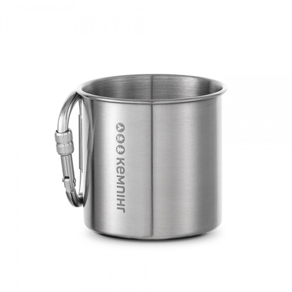 Кухоль Кемпінг ø85 мм 78 мм 0,35 л Чашка зі складним карабіном 300 мл