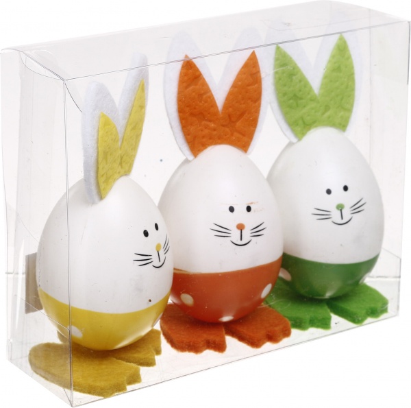 Декорация Зайчик – яйцо набор из 3 шт.