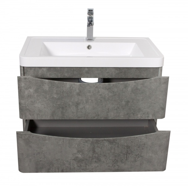 Тумба подвесная Aqua Rodos Vista серый мрамор с умывальником Ваr 75 см