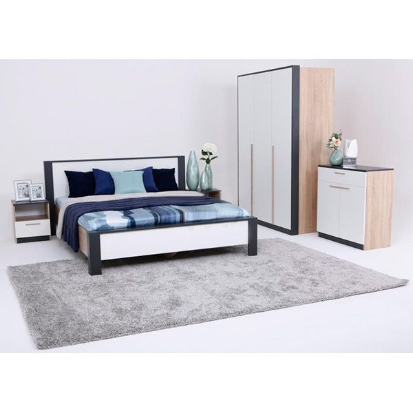 Кровать Embawood Леди W1600 160x200 см дуб сонома/антрацит