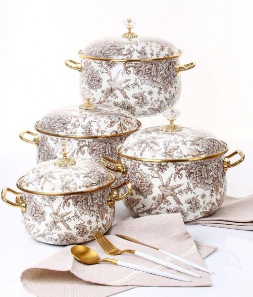 Кастрюля с крышкой 2,8 л эмаль Птичка 763-011 Elmani