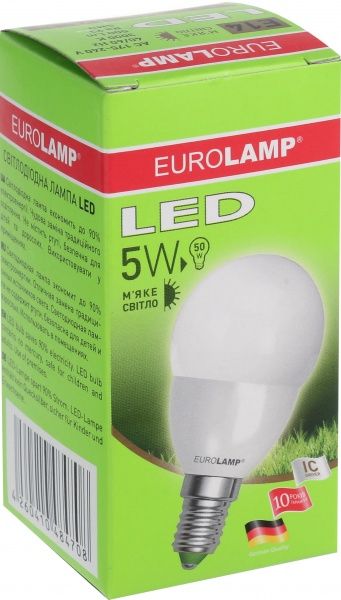 Лампа светодиодная Eurolamp 5 Вт G45 матовая E14 220 В 3000 К LED-G45-05143(A) 
