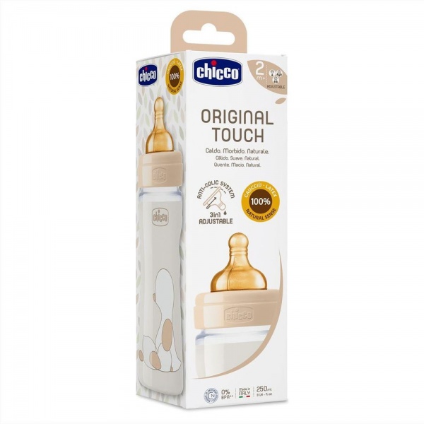 Пляшка дитяча Chicco Original Touch 250 мл от 2 місяців змінний потік 27624.30