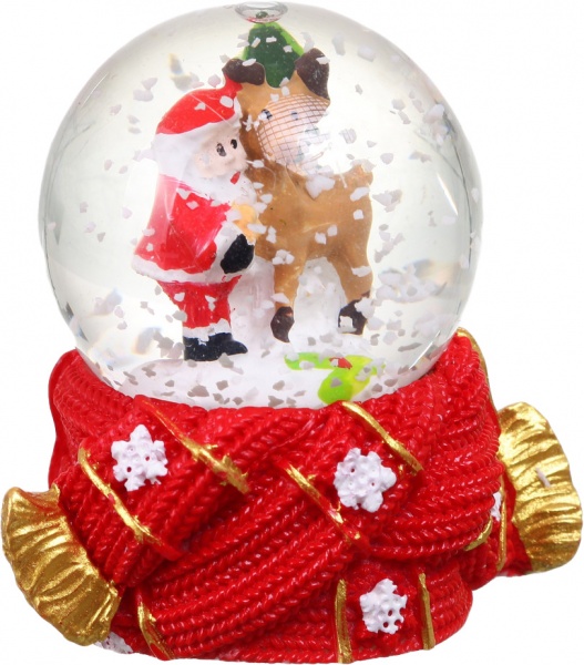 Сувенир новогодний шар снежный JHSD-45-1 светодиодная (LED) 