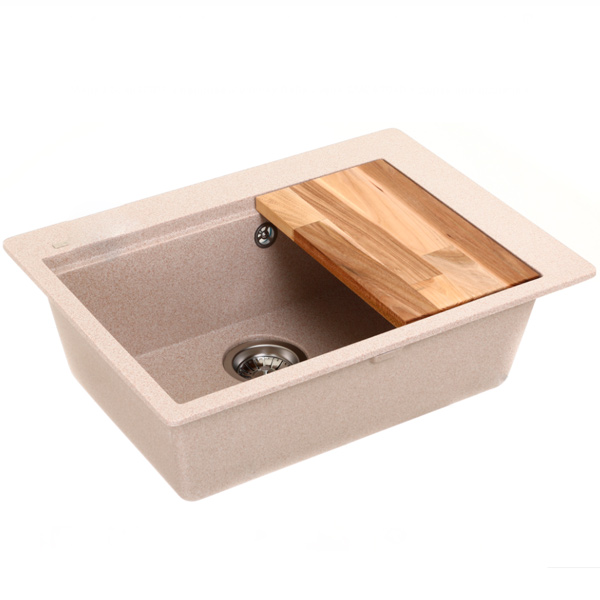 Мойка ScandiSPA из кварцевого песка Delta avena GMD620aD + деревянная дощечка