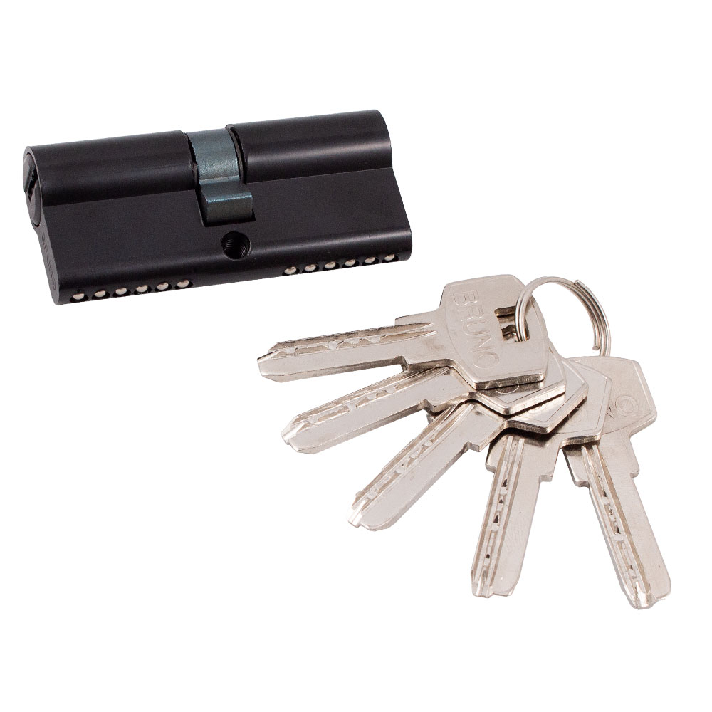 Цилиндр Bruno 35x35 ключ-ключ 70 мм черный 64474