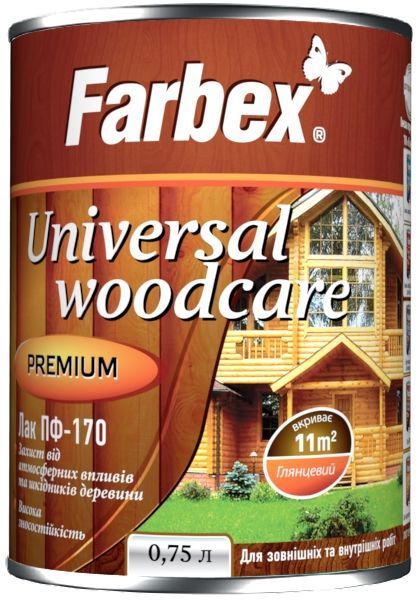 Лак алкидный ПФ-170 Farbex глянец бесцветный 0,75 л