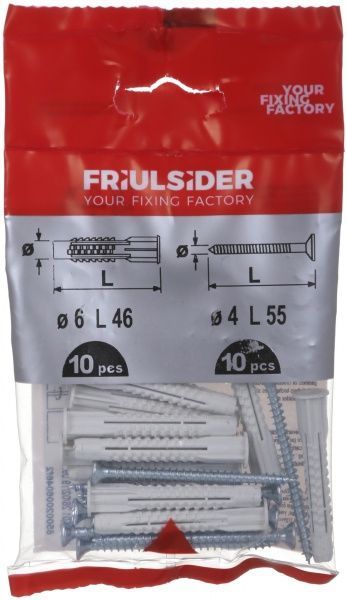 Дюбель распорный с шурупом 6x46 мм 10 шт. Friulsider