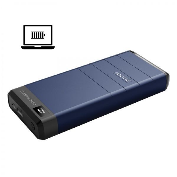Універсальна мобільна батарея Promate Capital-30 78W, USB QC 3.0, USB-C Power Delivery 30000 mAh blue (capital-30.blue) 