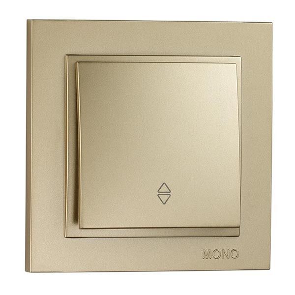 Вимикач прохідний одноклавішний Mono Despina без підсвітки 10 А 250В бронзовий 102-232325-109