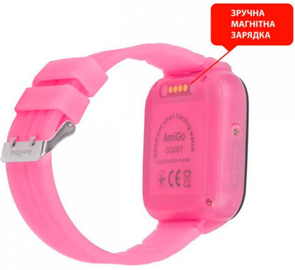 Смарт-годинник AmiGo GO007 FLEXI GPS pink (871498)
