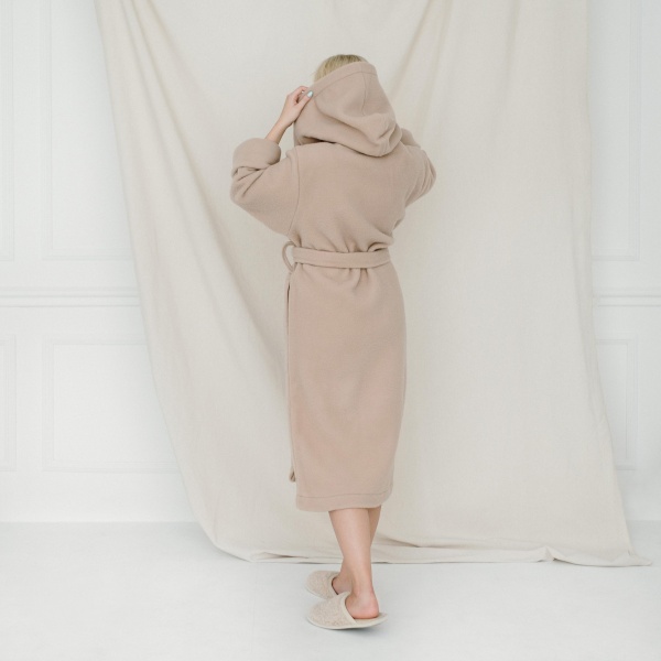 Халат женский Flokati Coral з капюшоном р. M/L бежевый