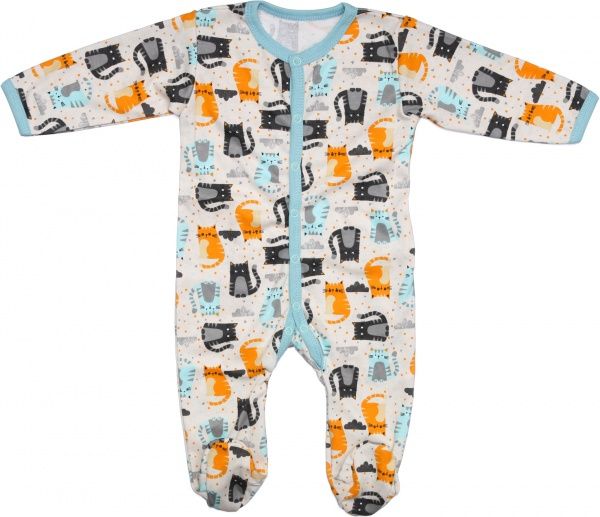 Комбинезон Bambinelli Котики р.86 бежевый с принтом 