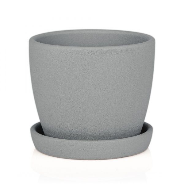 Горшок керамический Shynkar&KO Сонет жемчуг круглый 0,5 л серый 