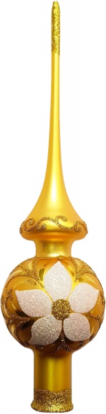 Верхушка для елки с цветком 020М комбинированная d63,3 мм золотой 