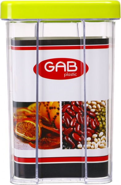 Емкость для сыпучих прямоугольная с крышкой GAB 1,25л GAB Plastic