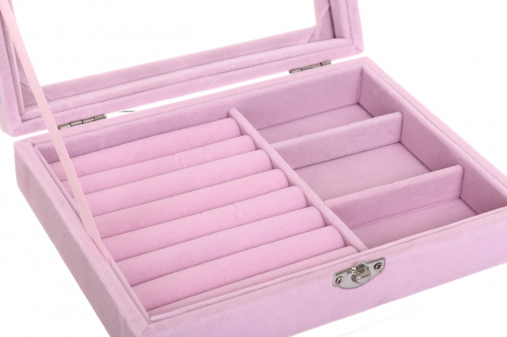 Скринька для прикрас Velvet 20.2х15.2х4.7 рожева