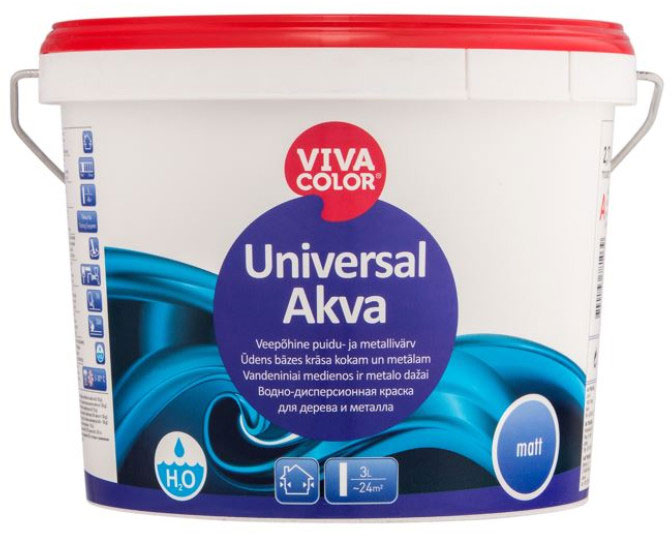 Фарба водоемульсійна Vivacolor Universal Akva Matt A мат білий 2,7л