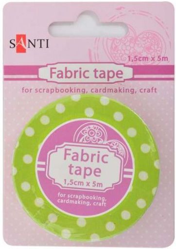 Самоклеющаяся текстильная лента Зеленый горох, 1.5см * 5м 