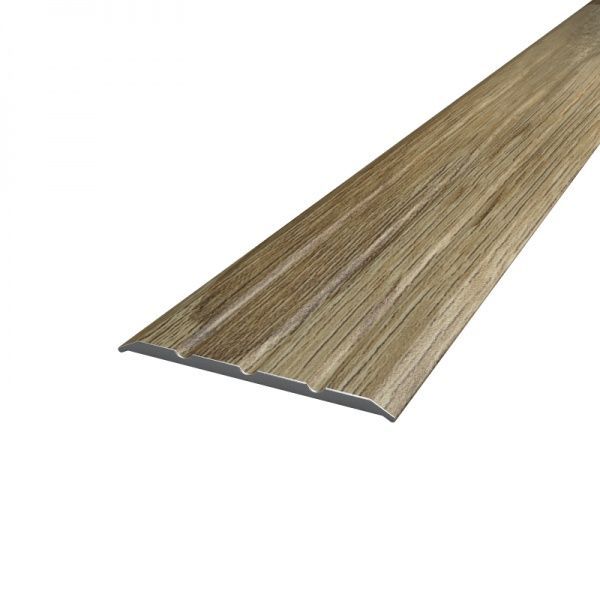 Порожек алюминиевый декоративный рыфленый АЛЮПРО с отверстиями 40x2710 мм дуб санома 