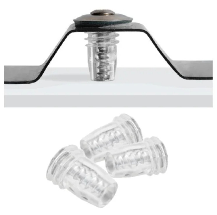 Елемент кріплення для ПВХ-листів DrehQuick® комплект 18 шт. трапеціяхвиля прозорий