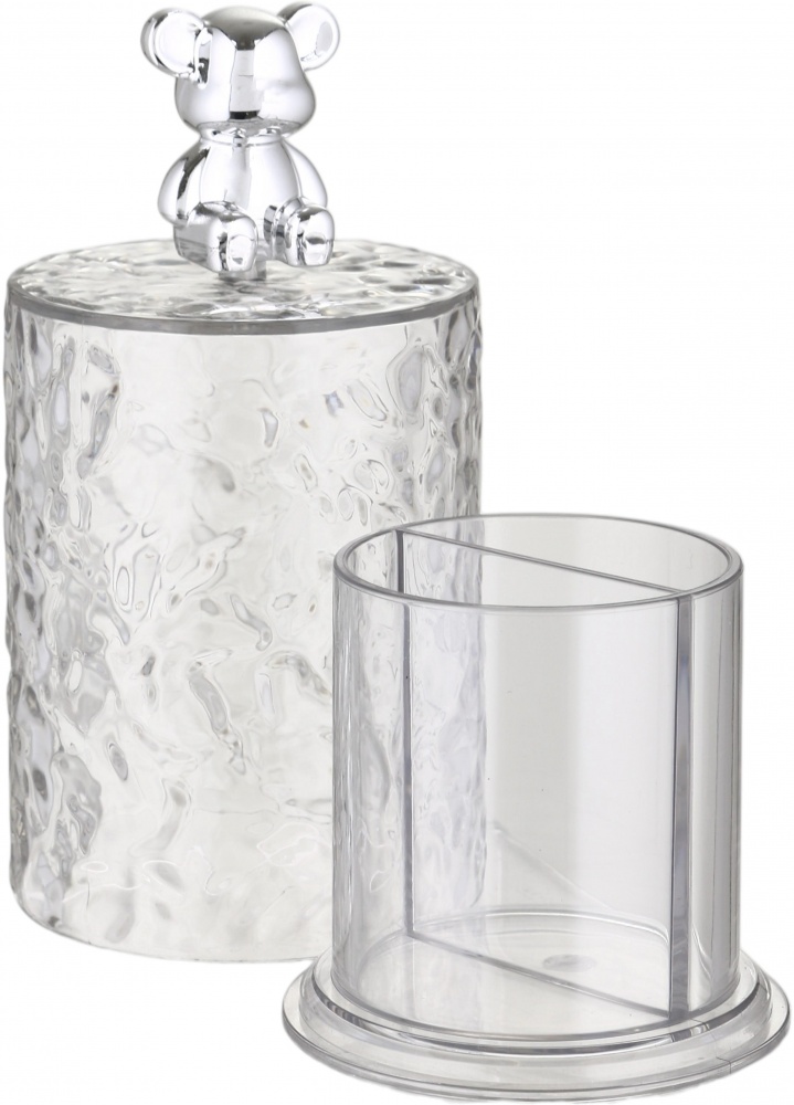 Органайзер Sensio для ватних виробів з кришкою 6,7х6,7х12,3 см прозорий