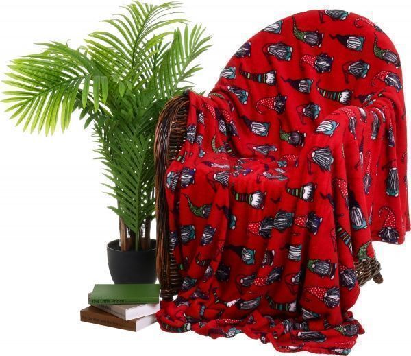 Плед Merry Gnomes 150x180 см красный с рисунком La Nuit 