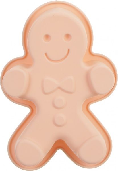 Форма для выпечки кексов Человечек 16х14х3 персиковая Flamberg Smart Kitchen