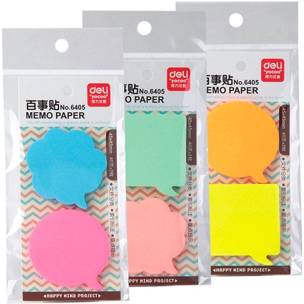 Бумага для заметок Deli Фигурные 45x45 мм