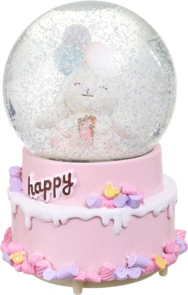 Сувенир новогодний шар снежный собачка и зайка 2122-100 светодиодная (LED) 