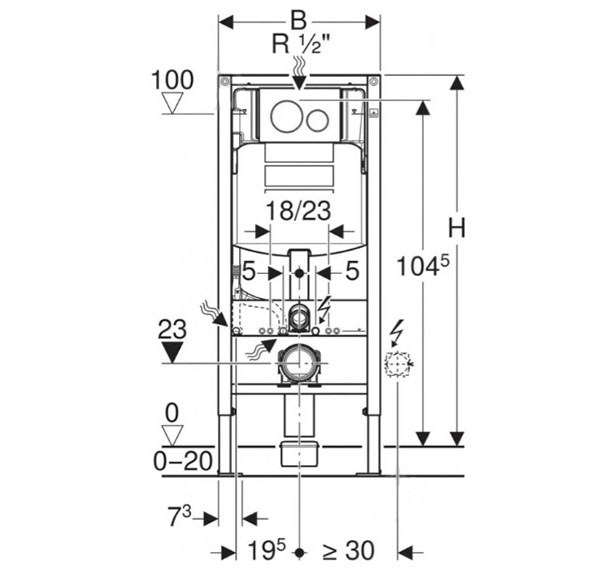 Комплект інсталяції Geberit для подвесного унитаза Geberit Duofix 111.301.KJ.5