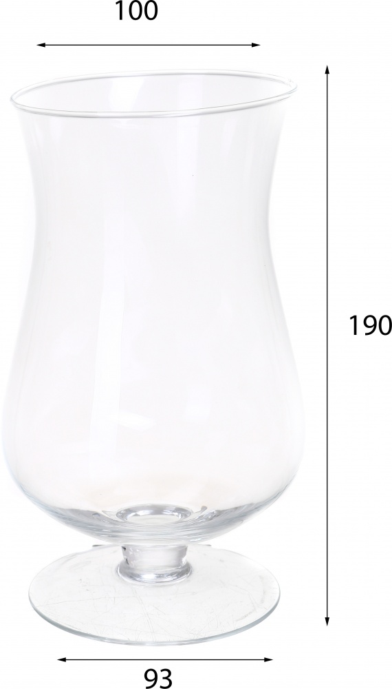 Ваза Цветок d10,2 19 см прозрачная 20161