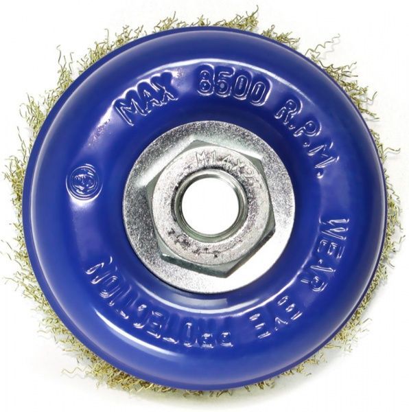 Щітка чашкова 100мм x M14, витий (рифлений) дріт d0,3 об/хв 8500 стальний дріт S&R 136132100