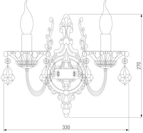 Бра Strotskis Joanna 2x60 Вт E14 античная бронза 3281/2 