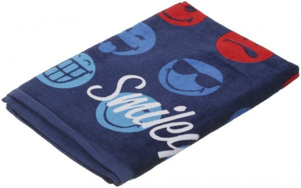 Рушник Fashion emoticon 70x190 см синій/ із принтом 