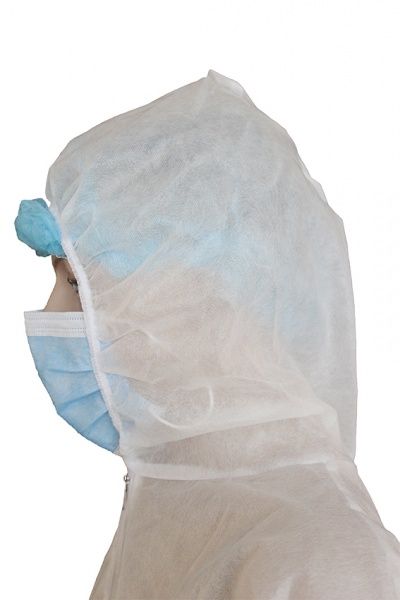 Комбинезон защитный из спанбонда на молнии 25 г/м2 р. XXL рост универсальный белый