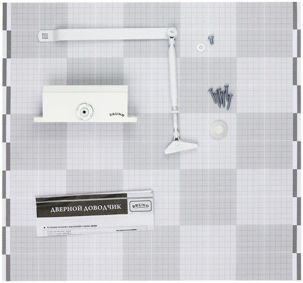 Доводчик дверний Bruno BR3 білий 50 кг
