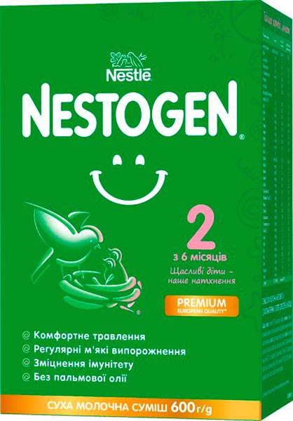 Суха молочна суміш Nestle Nestogen для дітей з 6 місяців з лактобактеріями 2 L.Reuteri 600г