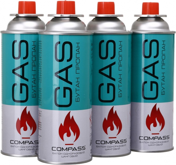 Набор баллонов газовых Compass 220 г с цанговым соединением 3 + 1 = 3 