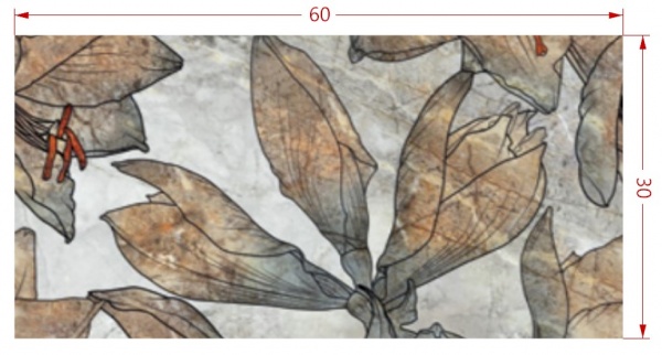 Плитка Ceramika Color Rock Island PHILADELPHIA Flowers Blue Dekor Rett 30x60 2 шт. 